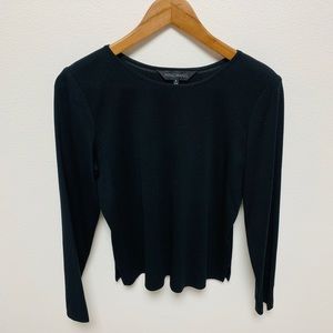 Ming Wang Black Crew Neck Sweater Small
